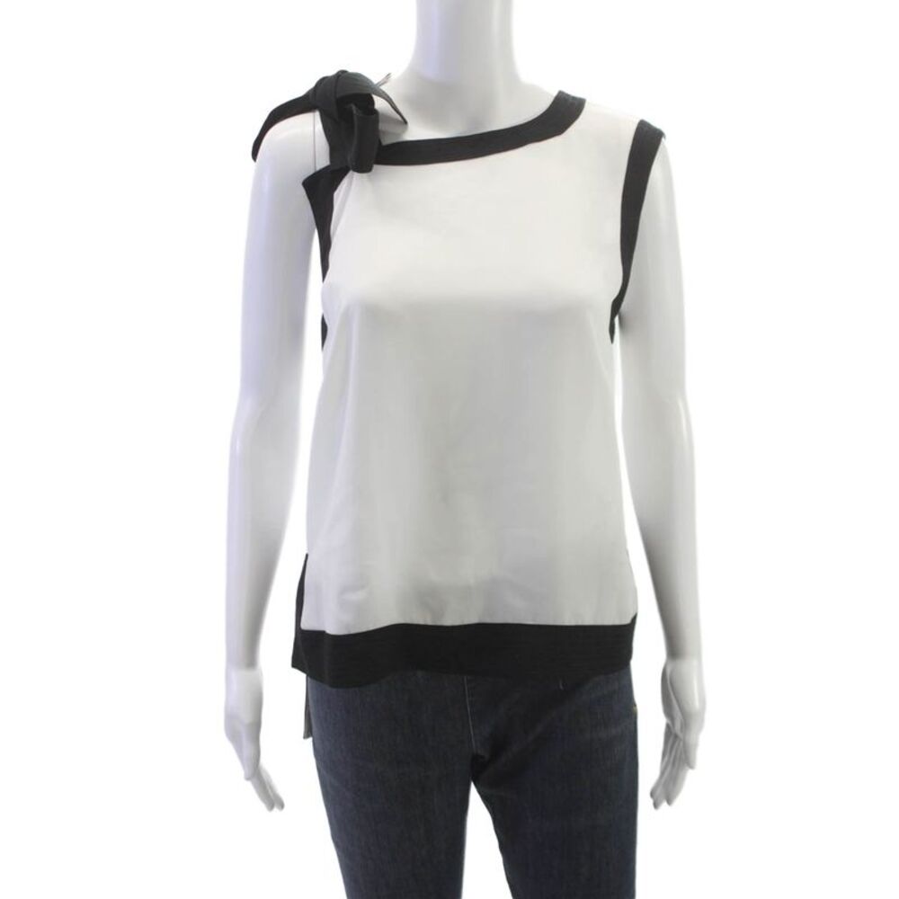 Edward Achour Women Colorblock Sleeveless Tank Black Size 40
